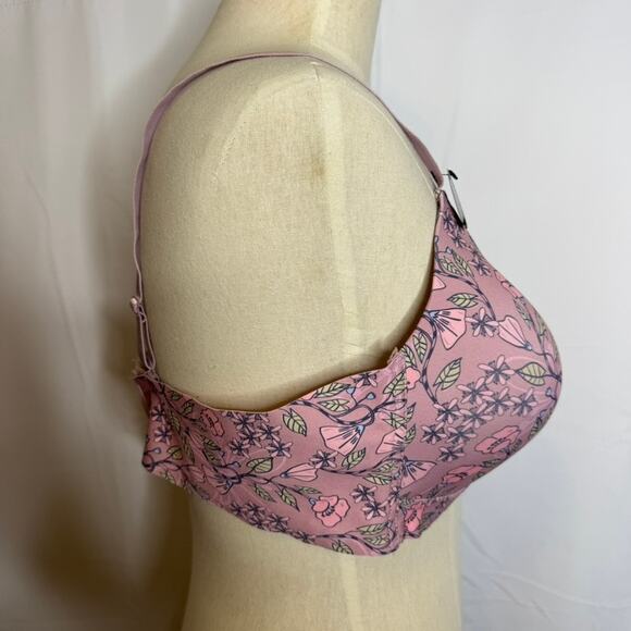 YMI Intimates 44D Pink Floral Wireless Lounge Bra Plus Size NWT - Picture 5 of 8